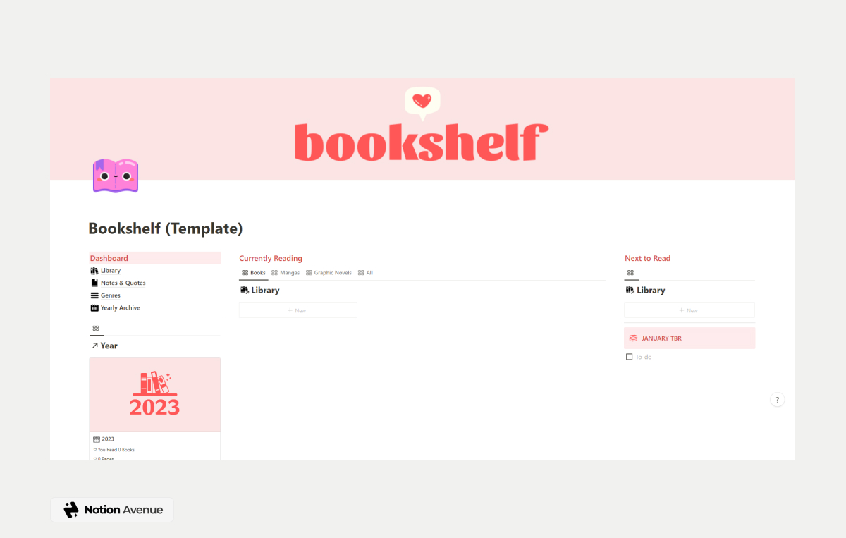 18+ Best & Aesthetic Notion Reading List & Book Tracker Templates